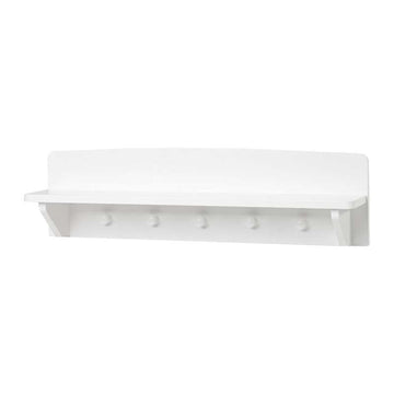 Hoppekids Shelf with 5 Hooks - White