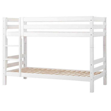 Hoppekids ECO Luxury - Pat supraetajat 150 cm. - 90x200 cm. - Fund de somn flexibil - Alb