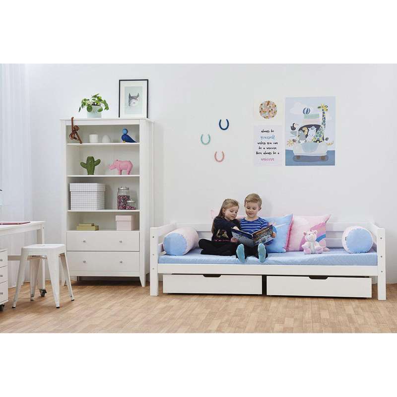 Hoppekids ECO Luxury - Juniorska kreveta - 90x200 cm. - Fleksibilna podloga za spavanje i naslon - Bijela