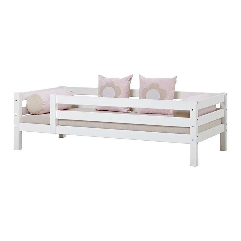 Hoppekids ECO Luxury - Juniorska postelja - 90x200 cm. - 3/4 Ograda za krevet - Fleksibilna podloga za ležaj - Bijela