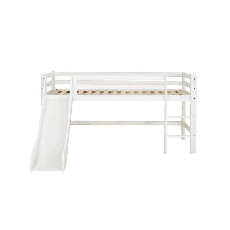 Hoppekids ECO Dream - Montaña rusa a Cama semi alta - Blanca