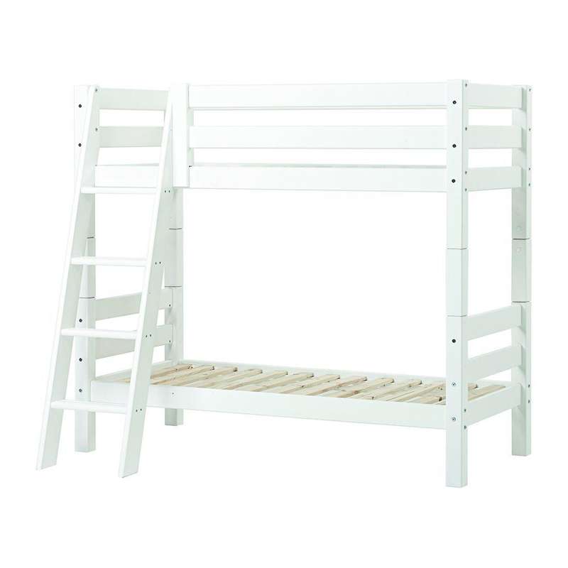 Hoppekids ECO Luxury - Escalera inclinada hacia la media altura y Litera - Blanco