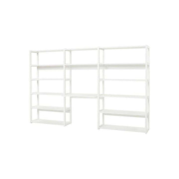 Hoppekids STOREY - Polc - 3 Szekció 14 Polccal és Írófelülettel - 80 cm. - Fehér