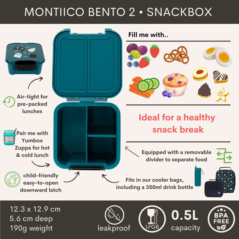 MontiiCo Bento 2 Snack Box - Game On
