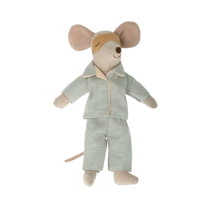 Maileg Kleidung für Papa Maus - Blaue Pyjamas mit Schlafmaske
