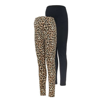 Mamalicious MLSANNI Pregnancy Leggings - 2-pack - Black/Leopard