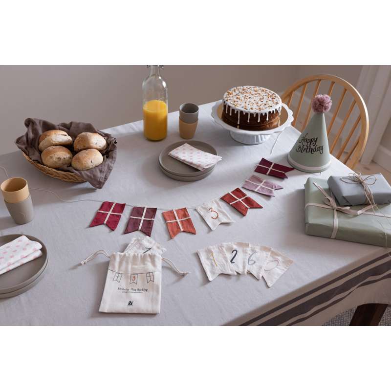 Sebra Syntymäpäivä Lippuviiri - Numerot 0-9 - Ekologinen Puuvilla