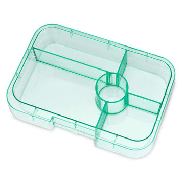 Yumbox Podnos na tapas - 5 priehradiek - Priehľadná aqua