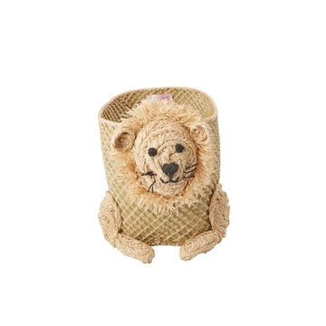 RICE Panier de rangement Søgæs - Animaux de la jungle - Petit lion - Nature