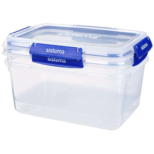 Sistema Skladování potravin - Klip It Plus - Obdélník - 2-balení - 3.35L - Modrá 