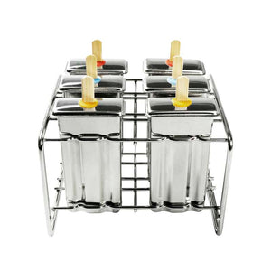 Pulito PopsicleMold Ice Pop Molds - 6 pcs. - in Stand - Rectangular 