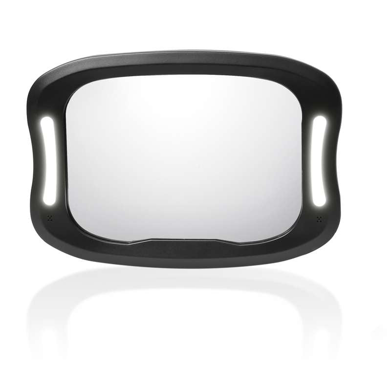 Kid'oh Car mirror / rearview mirror with LED light - black 