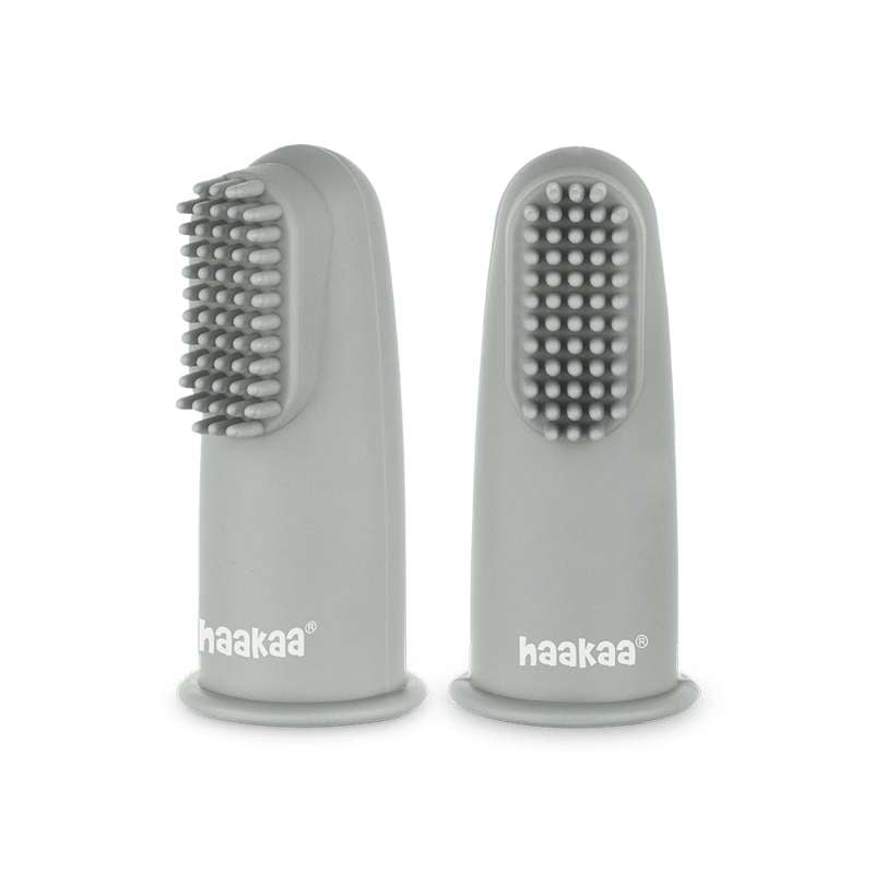 Haakaa Brosse à dents pour les doigts - Gris 