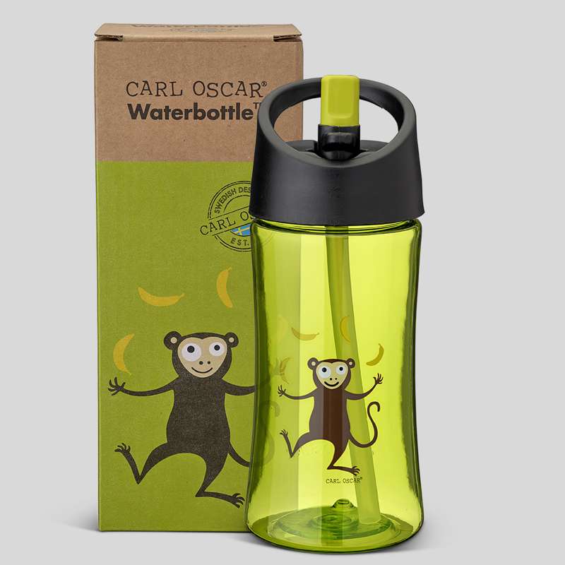 Carl Oscar Kids Water Bottle - 0.35L - Monkey - Lime 