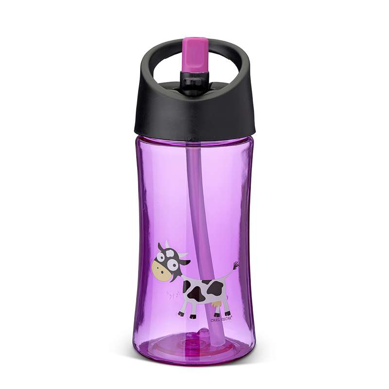 Carl Oscar Kids Water Bottle - 0.35L - Cow (Purple) 