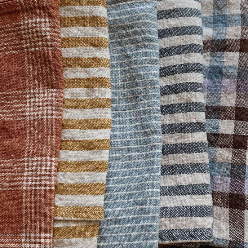 HAPS Nordic Tea towel in European Linen - Marine Stripe Ocean/Nature 