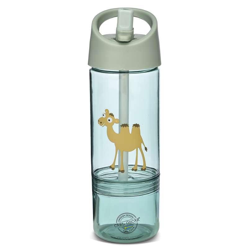 Carl Oscar Kids Water Bottle with Snack Bottom - Camel - Mint 