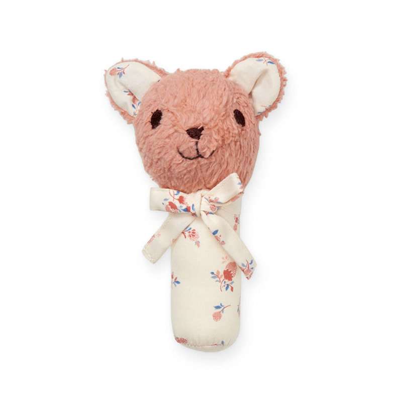 Cam Cam Copenhagen Teddy Rattle - Small - OCS - Sorbet 