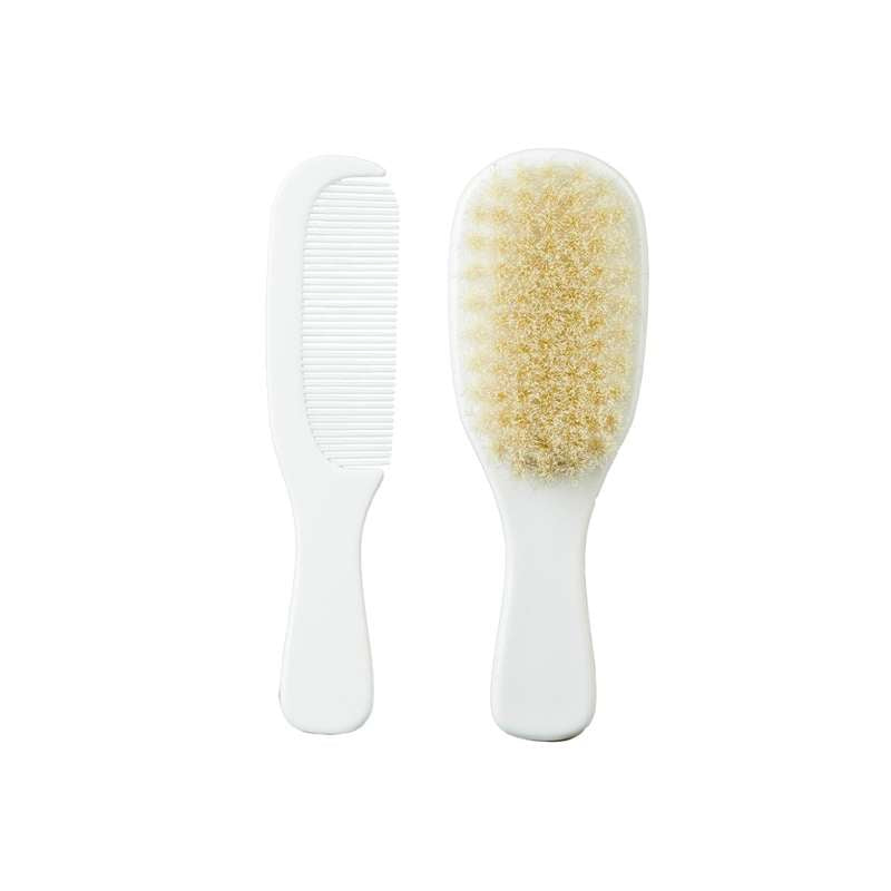 Mininor Ensemble de peigne et brosse avec poils de chèvre doux - 0m+ 