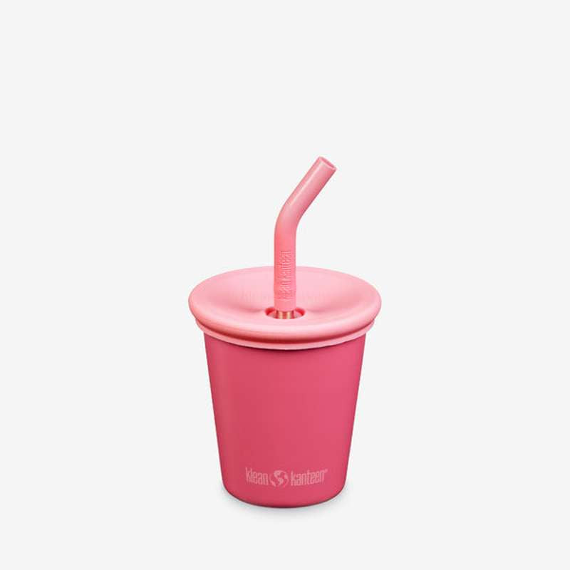 Gobelet Klean Kanteen pour enfants avec couvercle à bec et paille - 296ml - Rouge Red 