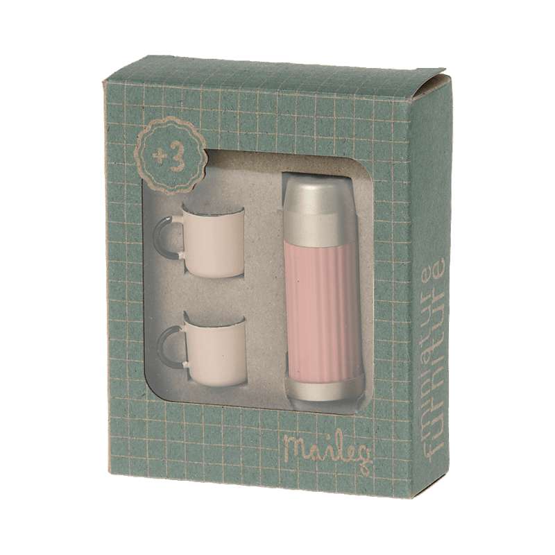 Maileg Thermos et Tasses - Miniature - Corail