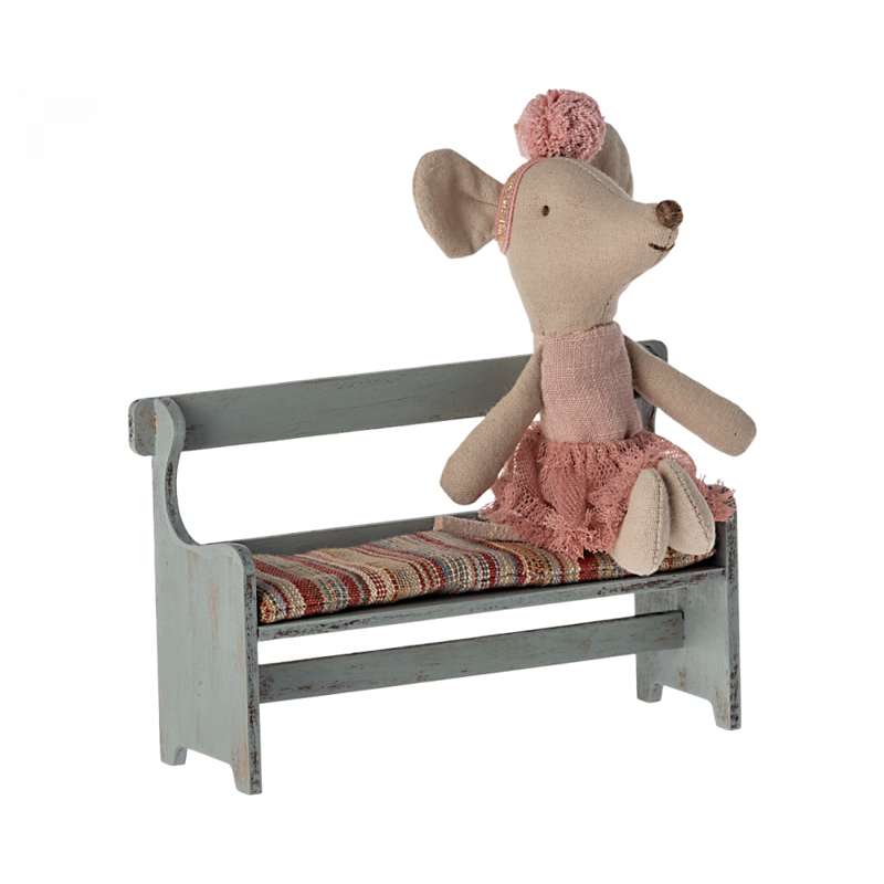 Maileg Bench - Mouse - Grå 