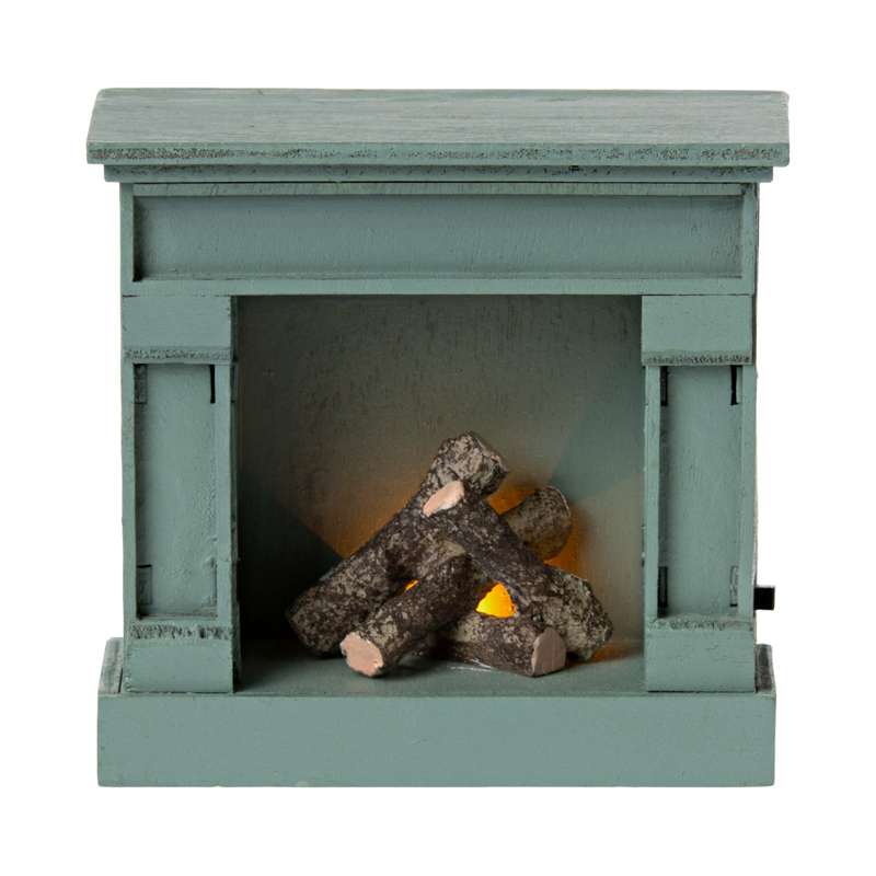 Maileg Fireplace - Mouse - Blue 