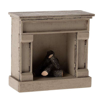 Maileg Fireplace - Mouse - Raw white 