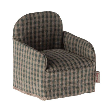 Maileg Armchair - Mouse - Green Check 