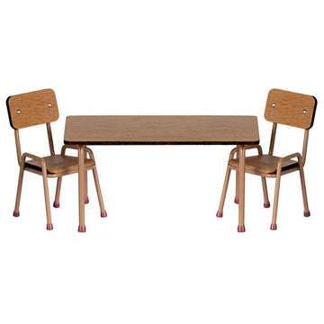 Maileg Table and Chairs - Mouse - Dark Powder 