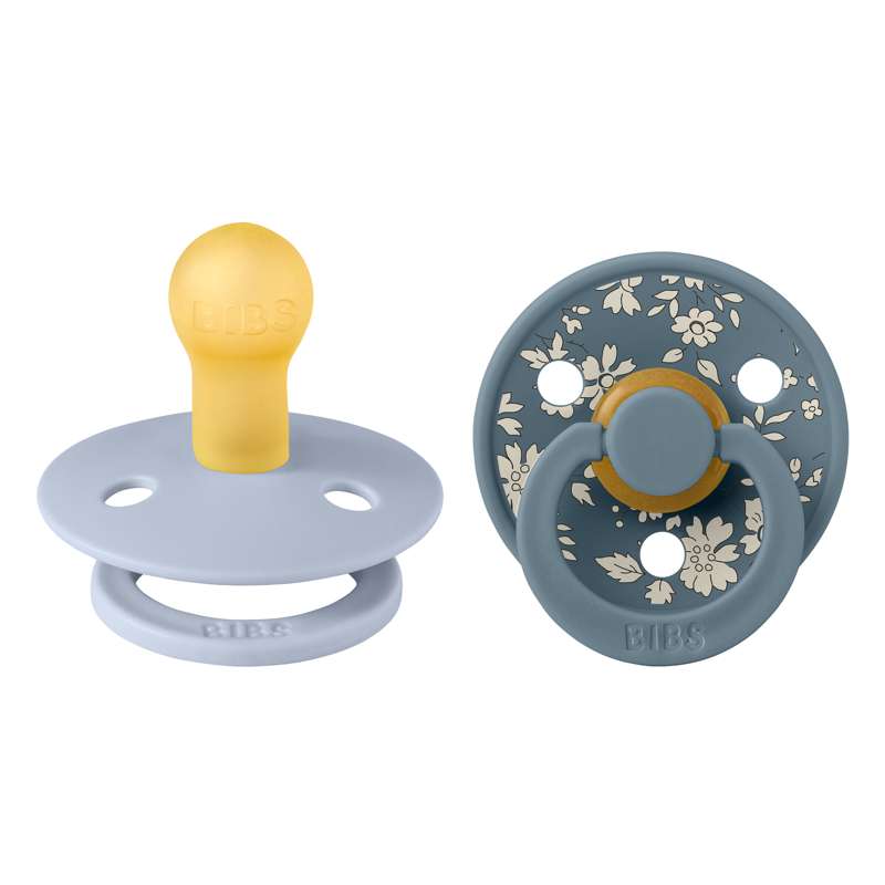 Bibs Rund Colour Schnuller - 2er-Pack - Gr. 1 - Naturkautschuk - Liberty - Capel/Dusty Blue Mix 