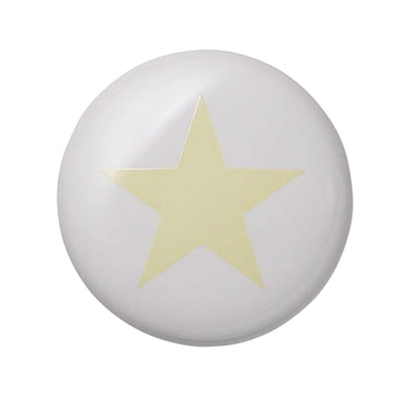 Bloomingville White Ceramic Hook with Yellow Star (4 cm.) 