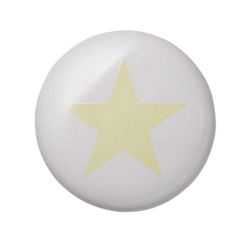 Bloomingville Witte Keramische Haak met Gele Ster (4 cm.) 