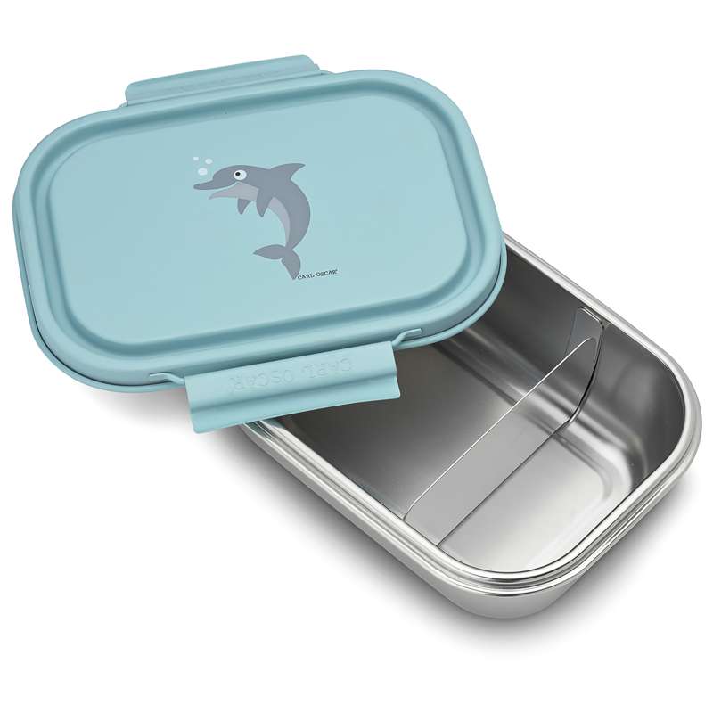 Carl Oscar Boîte à lunch en acier - Enfants - Dauphin - Bleu clair 