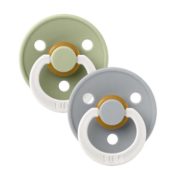 Bibs Anatomischer Colour Schnuller - 2-Pack - Gr. 2 - Naturkautschuk - GLOW - Salbei/Wolke 