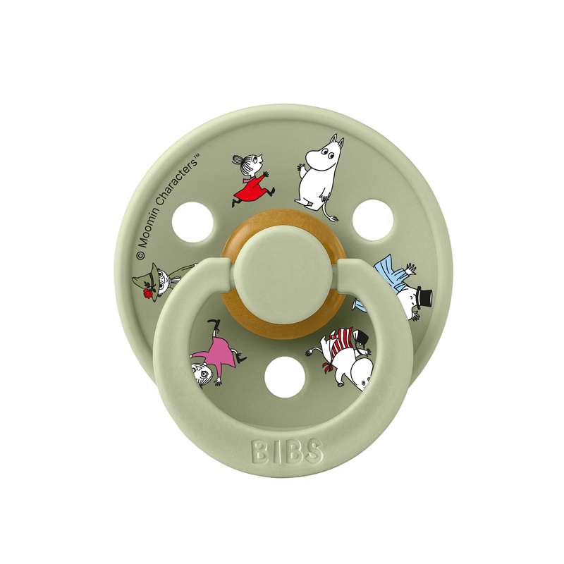 BIBS Rund Colour dudica - 2-Pak - vel. 1 - prirodni kaučuk - Moomin - Prijatelji - Ivory Mix 