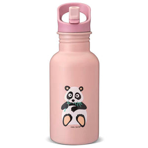 Carl Oscar Stalen fles - Kinderen - 0.5L - Panda - Roze 
