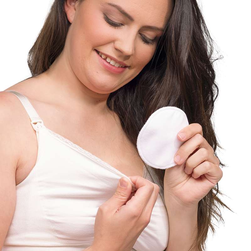 Carriwell New Mum Nursing pads washable one size - white 