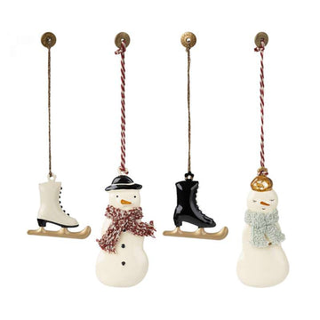 Maileg Christmas ornaments in metal - 4 pcs. - Winter Wonderland (13 cm.) 