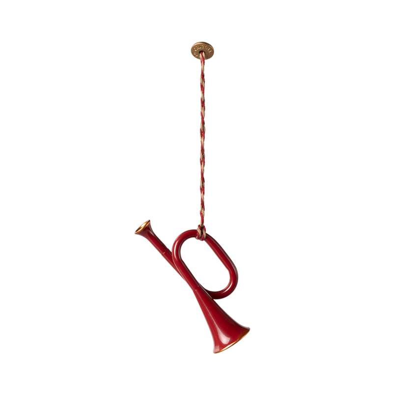 Maileg Ornamento di Natale in Metallo - Tromba - Rossa 