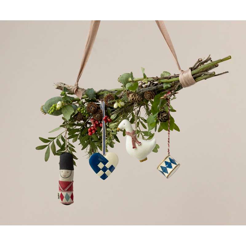 Maileg Christmas Ornament in Metal - Drum - Small - Dark Blue 