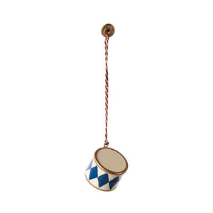 Maileg Ornament bożonarodzeniowy z metalu - Bęben - Mały - Ciemnoniebieski 