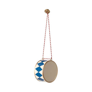 Maileg Kerstornament in Metaal - Trommel - Groot - Donkerblauw 