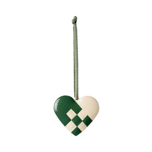 Maileg Décoration De Noël - Métal - Cœur - Petit - Vert Foncé