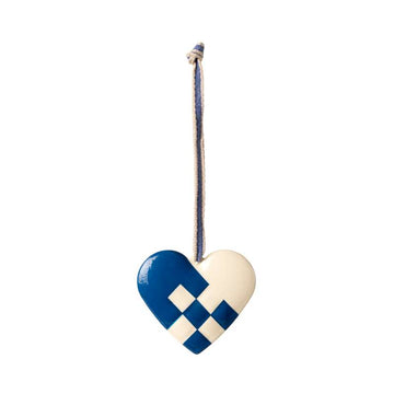 Maileg Adorno navideño de metal - Corazón - Pequeño - Azul oscuro 