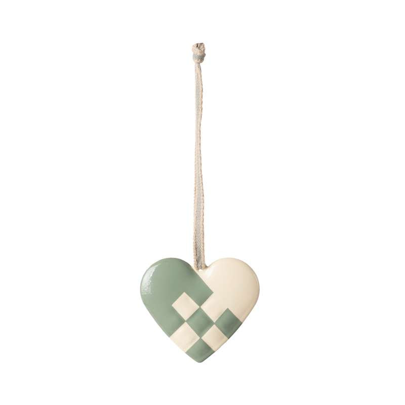 Maileg Ornamento natalizio in metallo - Cuore - Piccolo - Mint 