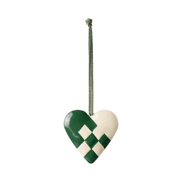 Maileg Ornamento natalizio - Metallo - Cuore - Grande - Scuro Verde 