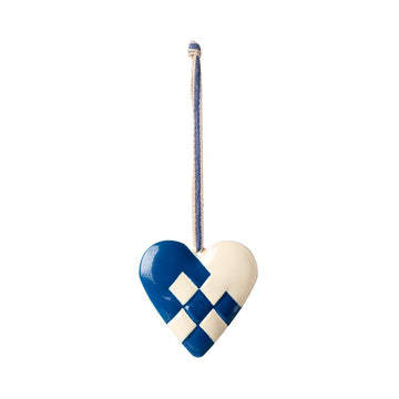 Maileg Adorno navideño de metal - Corazón - Grande - Azul oscuro 
