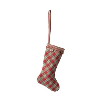 Maileg Christmas ornament - Stocking - Checkered - Red 