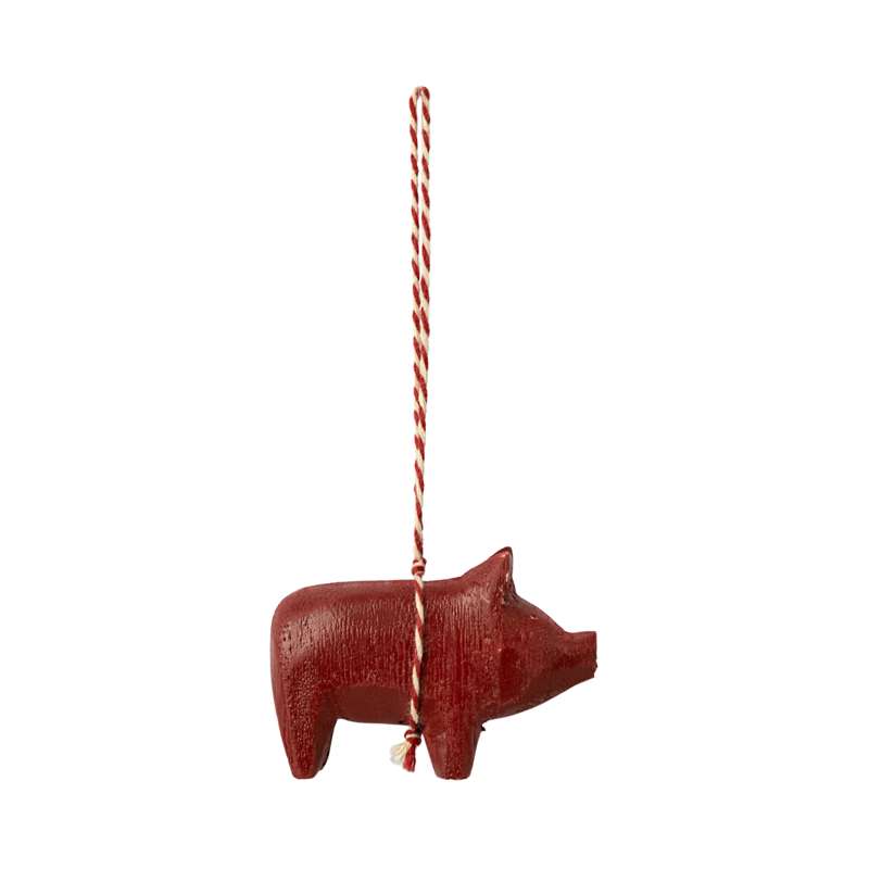 Maileg Christmas ornament - Tree - Pig - Red 